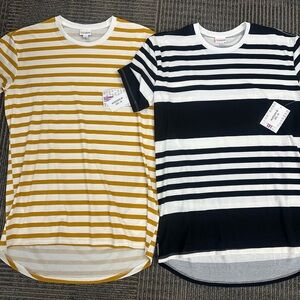 NWT LuLaRoe Hudson Striped T-Shirts in Yellow and Black SZ M